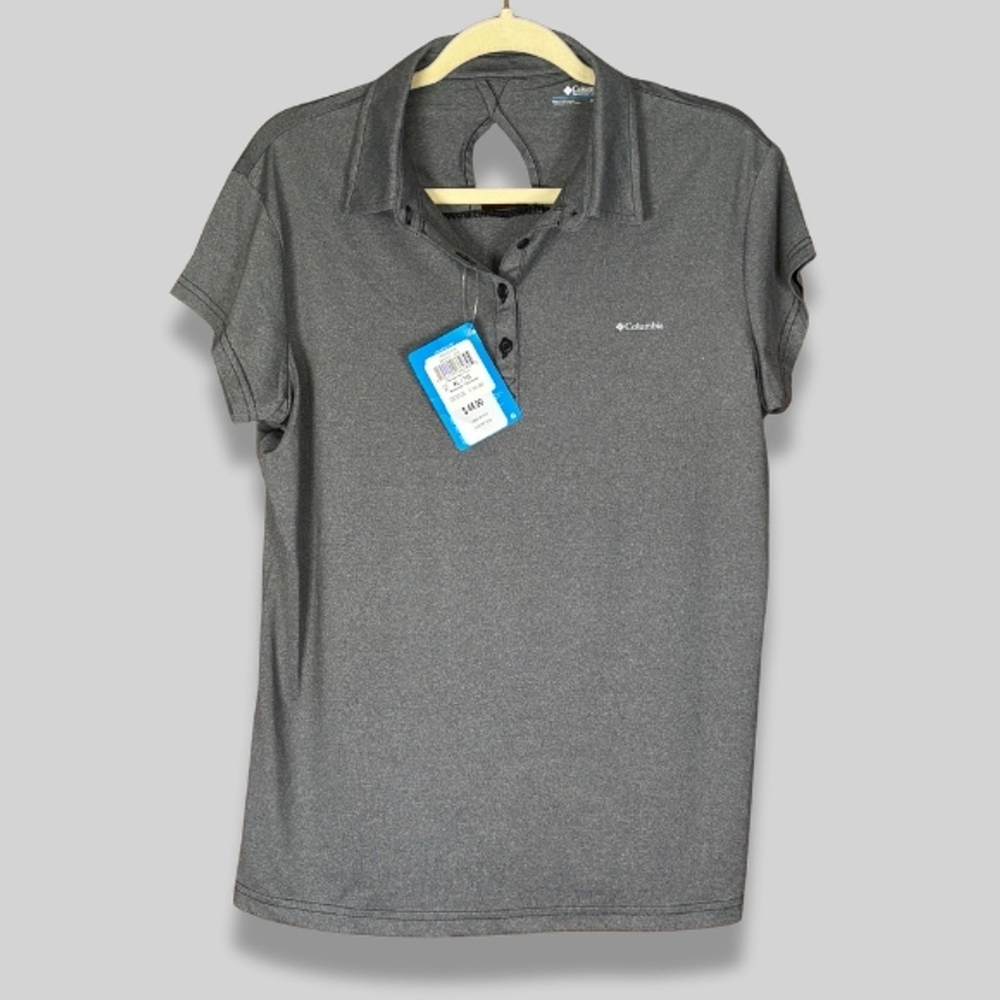 Columbia Sunlight Peak Polo Shirt UPF Sun Protection Stretch Dark Gray W XL NWT